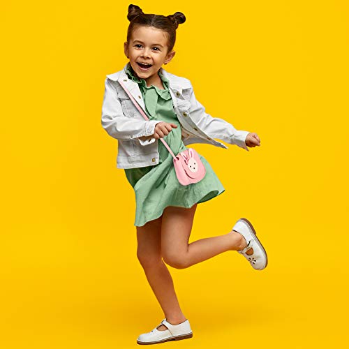 Heyu-Lotus Süße Umhängetasche Kleine Mädchen Handtasche Kinder Prinzessin Mini Taschen Handtasche Mädchen Klein Hase mit Verstellbarem Gurt für Kinder(Rosa)