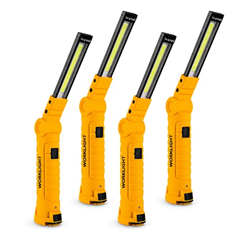 Image of Lmaytech 4 Pack Rechargeable LED Work Lights with Magnetic Base and 360 Rotation, 5 Modes for BBQ, Camping, Reading, and Car Repair
