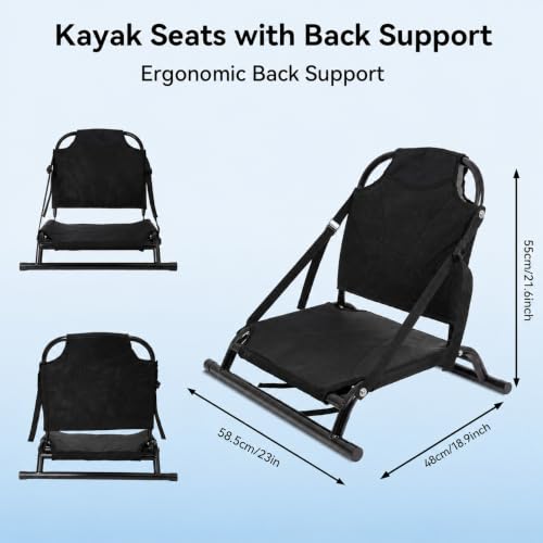 Asiento para Kayak DUNDOO con Respaldo, Marco de Aluminio, Montaje Dual para Kayak Inflable, Tabla SUP y Kayaks Sit-On-Top, Correas y Montaje en Riel, Cómodo y Estable miniatura 2