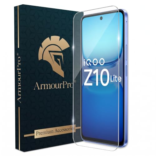 Image of ArmourPro 3D Borderless Tempered Glass for iQOO Z10 Lite, HD Clear Curved Edge to Edge Screen Protector, 9H Hardness, Oleophobic Coating, Case Friendly | Pack of 1