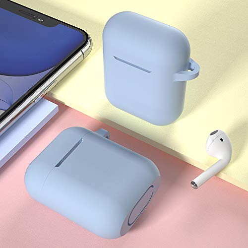 Airpods Case, Full Protective Silicone Airpods Accessories Cover Compatible With Apple Airpods 1&2 Wireless And Wired Charging Case(Front Led Visible),Denim Blue #TOP7