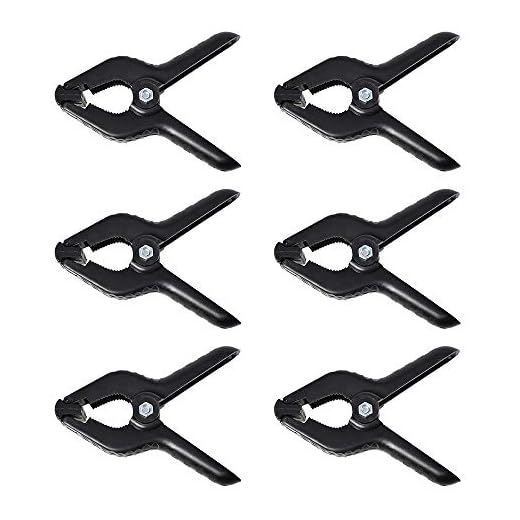 Slow Dolphin Heavy Duty Spring Clamps Clip 4.5 Inch for Muslin/Paper Photo Studio Backdrops Background-6 Pack(Black)