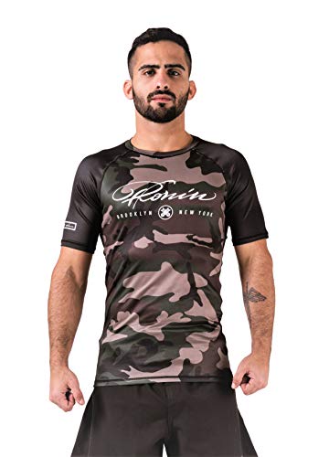 Ronin Signature Compression Shirt – Short Sleeve Snug Fit Rash Guard for Men