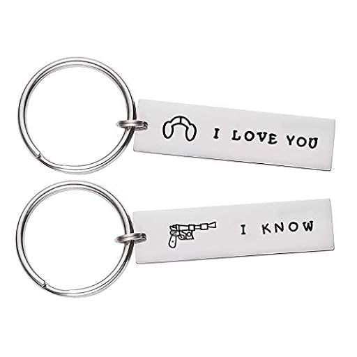 LParkin Original Star Acero inoxidable llavero Wars, Regalos para parejas de boda Wars I Love You I Know Llavero para novia, novio, marido, esposa, regalos para fans de star | Ya disponible en tu tienda friki favorita! En mundofriki.es!