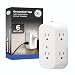 GE 6-Outlet Wall Tap, Reset Button, Circuit Breaker, Power Outlet Extender, Adapter Spaced Outlets, 3 Prong Plug, Grounded, UL Listed, White, 56575