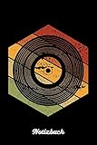  Notizbuch: 80er 90er Jahre Retro Vintage Schallplatte. Notizbuch / Tagebuch / Heft mit Linierten Seiten. Notizheft mit Linien, Journal, Planer für Termine oder To-Do-Liste.