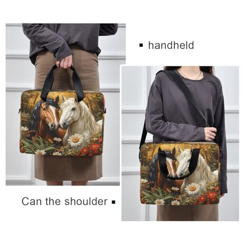 Maletín para laptop ALAZA con diseño de caballos miniatura 2