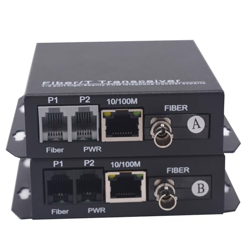 Image of 2 POTS Telephone and 10 /100M Ethernet Over Fiber Optic Extender ST Adapter Singlemode Fiber up to 20Km(12.4 mi) Multimode 500m(0.31 mi) A Pair