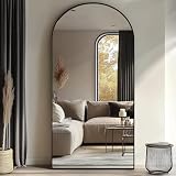 FVANF Full Length Mirror, 71' x 26' Oversized Floor Mirror Freestanding, Large Full Body Mirrors with Stand, Hanging Mounted Mirror with Aluminum Alloy Frame for Bedroom,Living Room, Black