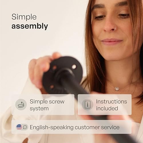 pamo Industrial Pipe Clothing Rack – Wall Mounted Black Closet System in Powder-Coated Steel – 116.54" W × 87.4" H – Easy Setup – Ideal for Walk-In Closets & Retail Use