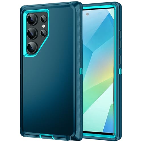 RegSun for Samsung Galaxy S25 Ultra Case,Shockproof 3-Layer Protection [Without Screen Protector] Rugged Heavy Duty Cover Case for Samsung Galaxy S25 Ultra 5G,Turquoise