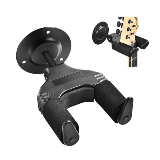 OTraki Colgador de Guitarra Electrica para Pared con Gravedad Bloqueo Automático Soporte Duradero Guitar Wall Hanger para Bajo, Mandolina, Violín y Múltiples Instrumentos