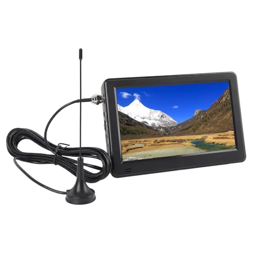 Annadue TV Digital Portátil de 6, Televisión Portátil con Control de Batería de 1500 MAh con Control Remoto, Antena, Sintonizador de Alta Sensibilidad, Soporte de TV para Actividades