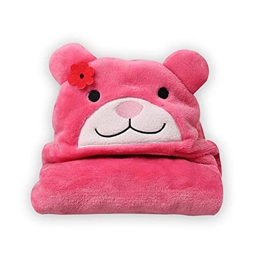 ZYYH NJJPN Newborn Hooded Towel Children Baby Spa Towel Baby Bath Velvet Baby Blanket Kids Bebe Bathrobe Infant Bath Hood Beach Towels (Color : Pink Bear)