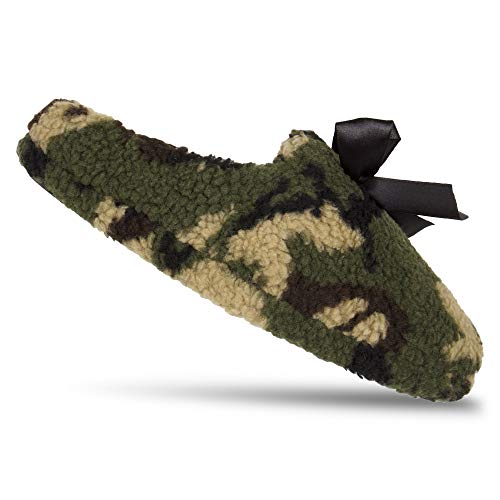Jessica Simpson Women's Plush Marshmallow Slide On House Slipper Clog With Memory Foam, Camo, Large #TOP6