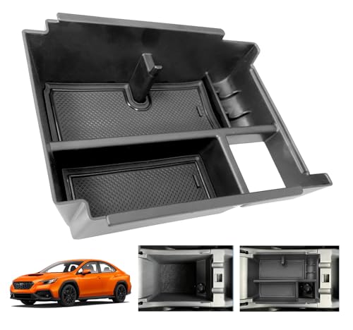 EUEKY 2025 2024 WRX Center Console Organizer Tray Compatible for 2022 2023 2024 2025 Subaru WRX CVT Center Console Armrest Storage Box for Subaru WRX Accessories 2022 2023 2024