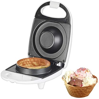 Rosenstein & Söhne Eiswaffeleisen: Waffeleisen für 1 Eiswaffel-Schälchen, antihaft-beschichtet, 520 Watt (Waffeleisen Eiswaffeln, Eiswaffel Maker, Eismaschine) – Bild 3