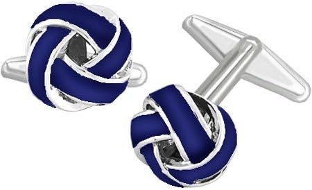 Alfa Perry Dark Blue Enamel Knot Cufflinks