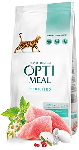OPTIMEAL™. Complete Dry pet Food for sterilised Cats - Turkey and Oat 10 kg