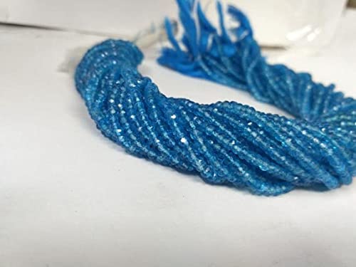 Perles rondelles en topaze bleue suisse naturelle 4mm fil gemmes bijoux DIY