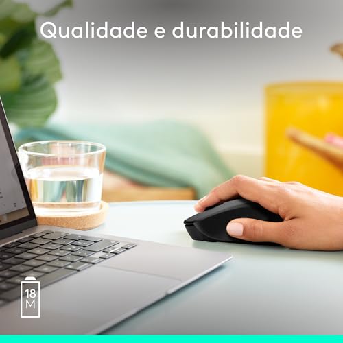 Mouse sem fio Logitech M280 com Conexão USB e Pilha Inclusa - Cinza glide