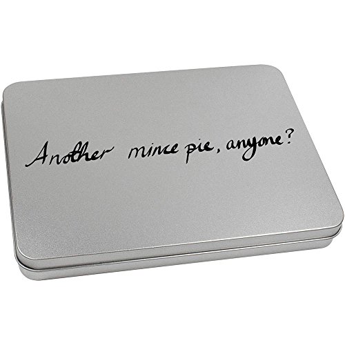 Azeeda 220mm 'Another Mince Pie?' Metal Hinged Tin/Storage Box (TT00055413)