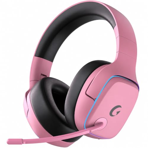Image of Gvyugke 2.4GHz Wireless Gaming Headsets for PS5, PS4, PC, Switch, BlushPink