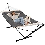 ANOW Double Hammock with 12FT Heavy Duty Steel Stand...