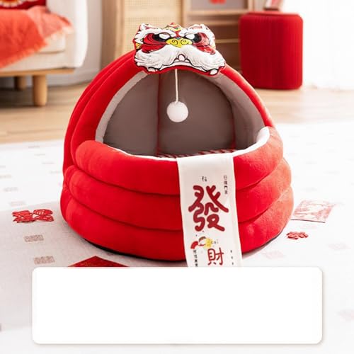 ペットドーム ペットベッド 猫 ハウス 犬 保温防寒 フワフワ ウサギ 変形しにくい ペット用品 シンプル 保温防寒 クッション付き 柔らか ドーム型 洗える 超吸収 多機能 2way 休憩所 昼寝 M:44*42*39cm(推奨体重:8kg以内)