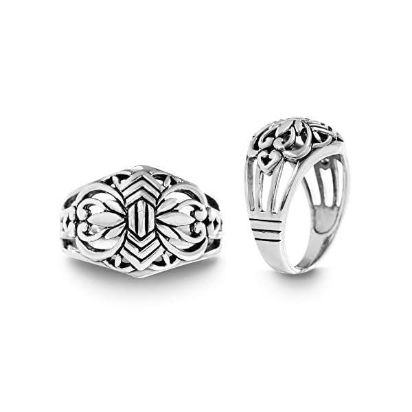 WILLOWBIRD Oxidized Sterling Silver Celtic Filigree Ring for Women (Size 8)