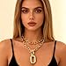 Long tiantian Chunky Gold Necklace Stack Chain Necklaces for Women Statement Layered Paperclip Choker Necklaces Statement Necklace for 80s 90s & Night Out Outfits Paperclip Style Fashion Jewelry