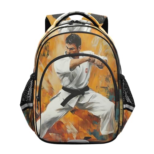 School Backpack for Boys Teen Bookbag Book Bags Karate Casual Daypack Travel High Middle School Student