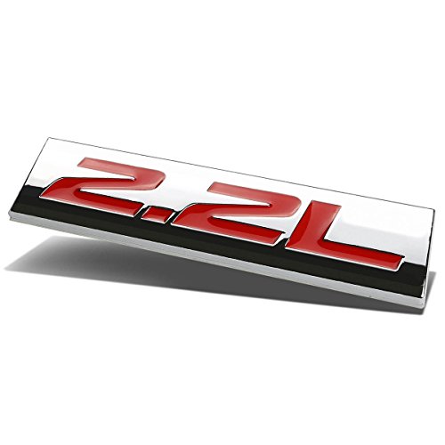 Image of Auto Dynasty Chrome Finish Metal Emblem 2.2L Badge (Red Letter)
