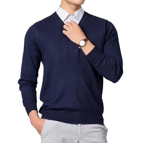 Pull col en V pour homme idéal pour un style décontracté au bureau