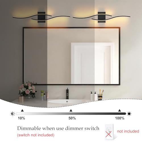 Image of KARTOOSH Hardwired Black Vanity Lights for Bathroom