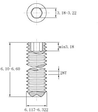 1/4-28 x 1/4 Hex Drive Cup Point Grade 18-8 Stainless Steel Socket Set Screw 100 pack