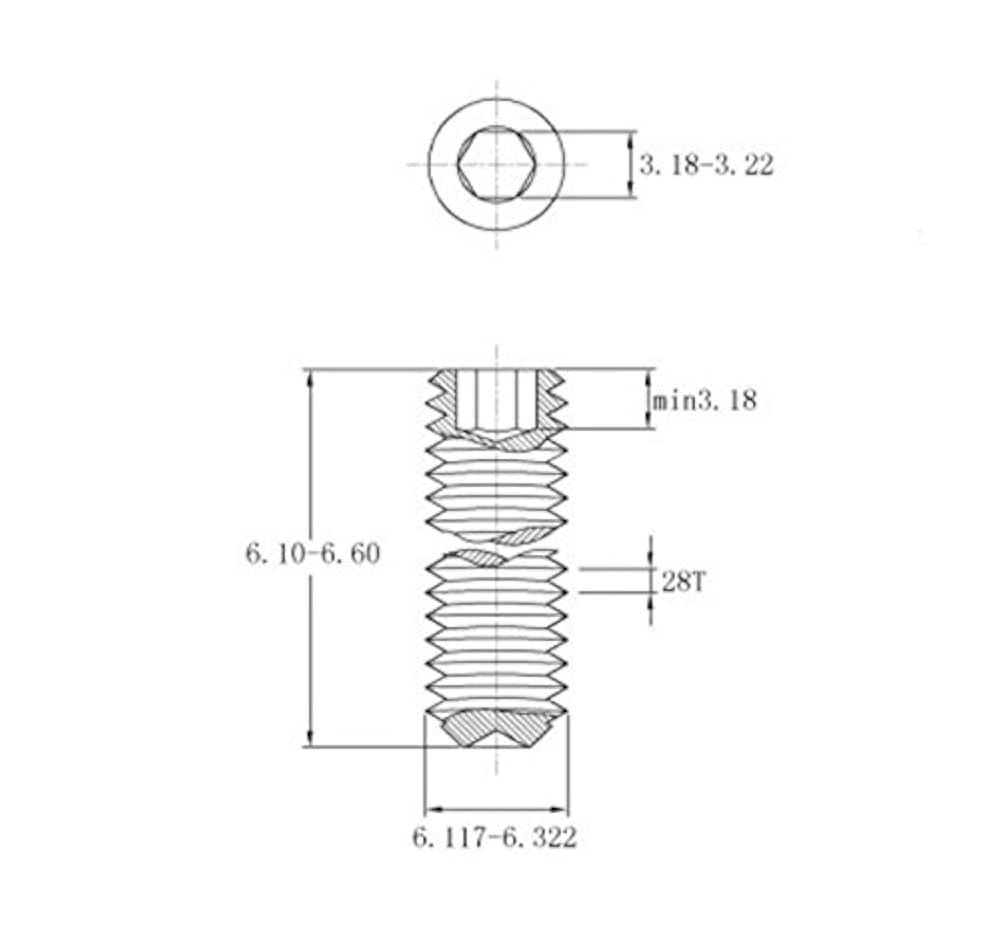 Ruページ Primeonly27 1/4-28 x 1/4 Inch Hex Drive Cup Point Grade 18-8