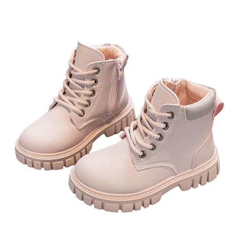 Girls Combat Boots Fashion Ankle Booties Side Zipper Boots Girls Lace Up Ankle Riding Boot Punk Goth Non Slip Sole Short Booties for Outdoor - Main Image