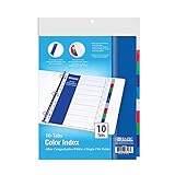 6 Pk, Bazic 3-ring Binder Dividers with 10 Color Tabs by Bazic