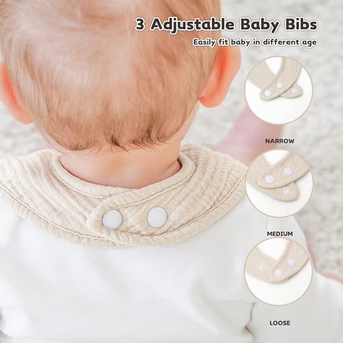 Image of Susurration Muslin Baby Drool Bibs 10Pack Soft Square Adjustable Bandana Bibs for Unisex Baby Girls & Boys