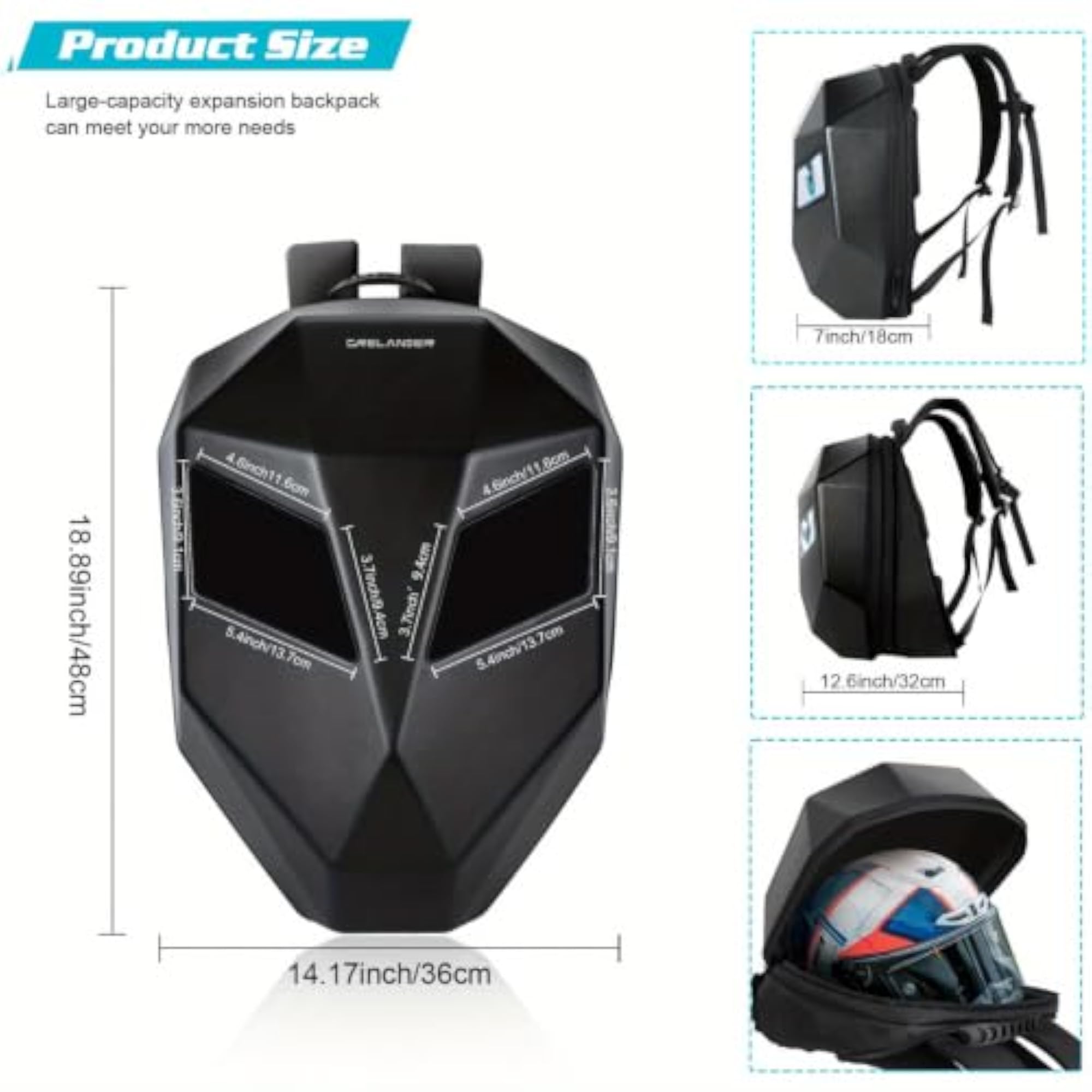 Motorcycle Backpack, LED Programmable Knight Backpack