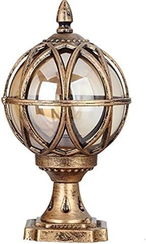 Lampadaire d'extérieur pour pilier avec lanterne de style vintage en verre