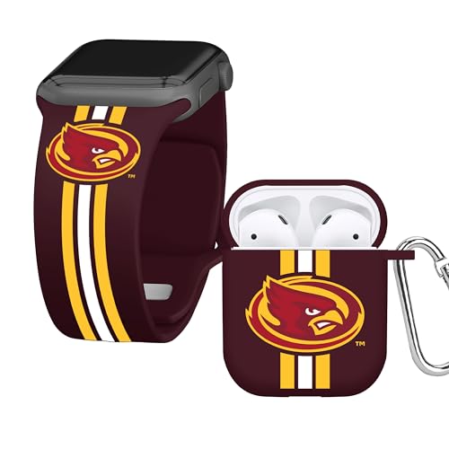 Affinity Bands Iowa State Cyclones HD Combo Package Compatible with Apple Watch and AirPods Gen 1 & 2 (38/40/41mm Long Stripes)
