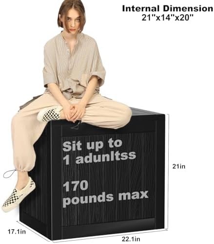 GGYI 30 Gallon Waterproof Outdoor Resin Deck Box with Lockable Lid,Minimalist Wood Grain Pattern, Easy Assembly Features and Convenient Handles For Cushion, Pillows and other Patio Furniture (Black) — view 6