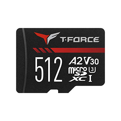 TEAMGROUP T-Force A2 512GB ゲーミング microSDXC U3 V30 4K 高速フラッシュメモリーカード IOPS 4000/2000 スイッチ、Androidスマートフォン用 TTUSDX256GIV30A202 (読み取り/書き込み最大100/90MB/s)