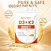 true nutra D3 K2，Vitamin D3 K2 10,000 IU Magnesium Supplement, Non-GMO, Gluten-Free,Supports Immune & Energy, 300 Coconut Oil Softgels
