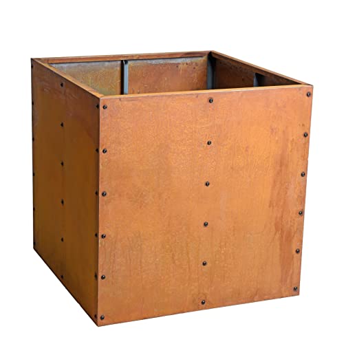 ESTEXO Hochbeet Pflanzkasten Edelrost Blumenkasten Pflanzbeet Blumenbeet Beet Stahl Pflanzkübel Blumenkübel Gartenbeet 80x80x80 cm