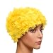Medifier Lace Vintage Swim cap Floral Petal Retro Style Bathing Caps for Women Rose Yellow