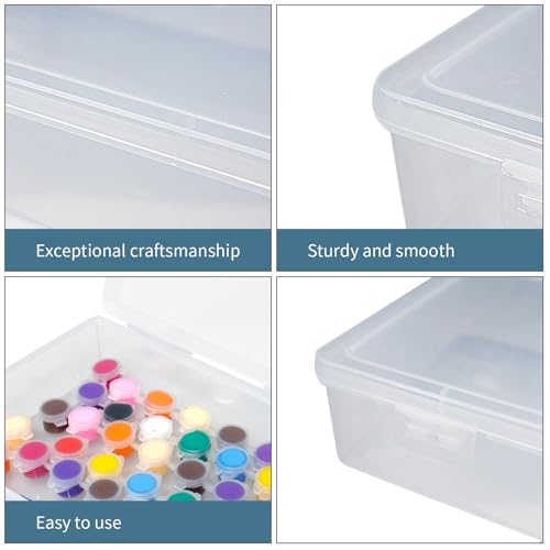 Image of 12 Pcs Plastic Storage Box with Lid Clear Multipurpose Craft Storage Case for Beads Ornaments Accessoriesr Plastic Containers Pencil Case(5'' x 3'' x 1.5'',7'' x 9'' x 2'')
