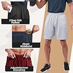 3 Pack Gym Basketball Mens Shorts - Quick Dry Black Workout Athletic Shorts with Pockets for Casual Running (S-6XL) - Image 2